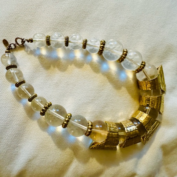 Vintage, MCM CADORO, signed,acrylic/gold tone, chunky necklace sexy MOD Bold ! - Picture 4 of 11